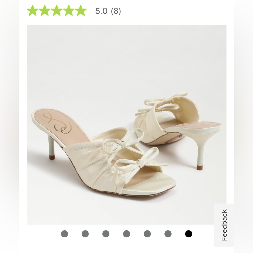 Sam Edelman Pia Strappy Heels - Satin Ivory